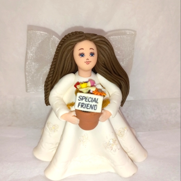 Vintage Kneeded Angel Special Friend Porcelian Ceramic Angel Cherub miniature - Picture 1 of 6